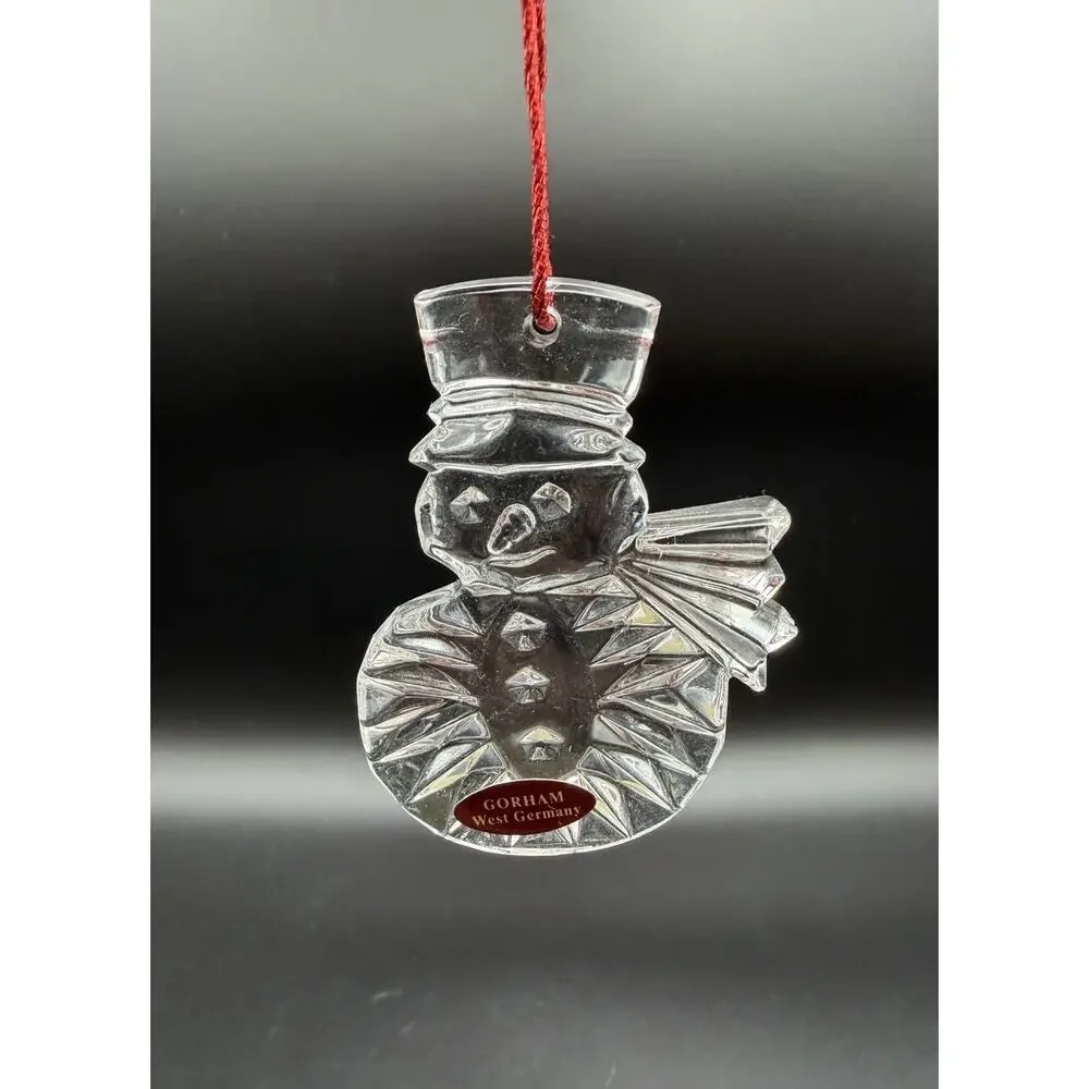 Gorham Crystal Christmas Ornaments Lot Of 6 Tree Angel Snowflake Snowman Germany